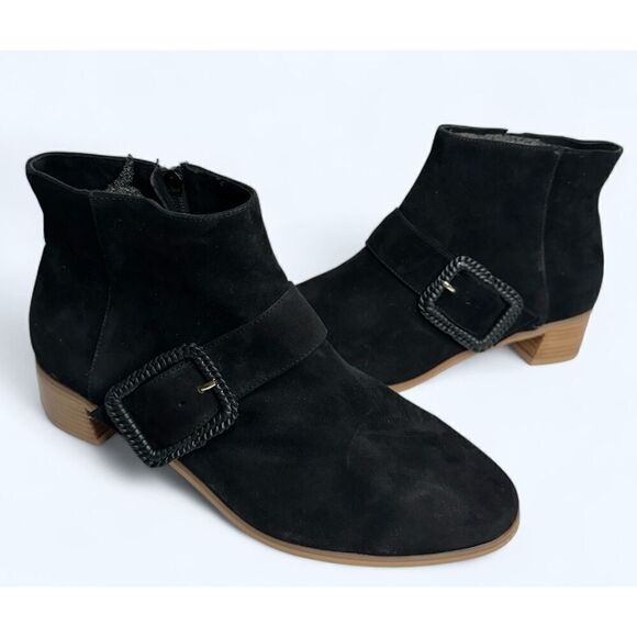 Jack Rogers Boots Women's Izzie Size 8.5 Black Block Heel Ankle Booties - Picture 1 of 10